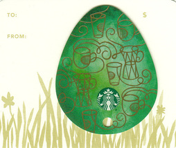 Starbucks 2016 Green Easter Egg Collectible Gift Card New No Value - £2.35 GBP