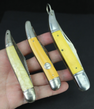 vintage pocket knife lot x3 yellow pearl TEXAS TOOTHPICK Sabre Imperial ... - £34.28 GBP