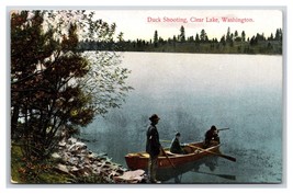 Duck Hunters on Clear Lake Washington WA 1909 DB Postcard R17 - £3.07 GBP
