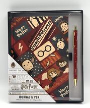 Harry Potter Hogwarts Hardcover Journal Book Ballpoint Pen Wizarding Wor... - $14.33