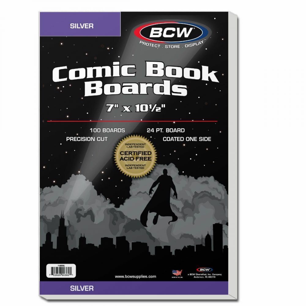 4 packs of 100 (400) BCW 7&quot; x 10&quot; Silver Age Comic White Backing Boards - $74.47
