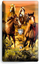 Wild Prairie Horses Beautiful Southwest Sunset Phone Telephone Cover Plate Decor - £8.74 GBP