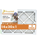 Proairtek AF14201M08SWH Model MERV 8 14x20x1 Air Filter (Pack of 2) - £26.72 GBP