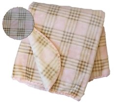 Blankets Pink Plaid Print Spanish Fuzzy Blanket-Sizes: S/m (110X140, Pin... - $74.99