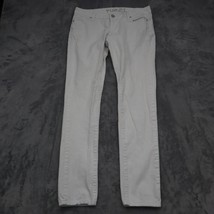 Rue 21 Pants Womens 8 White Denim Stretch Skinny Straight Pockets Button - £20.14 GBP
