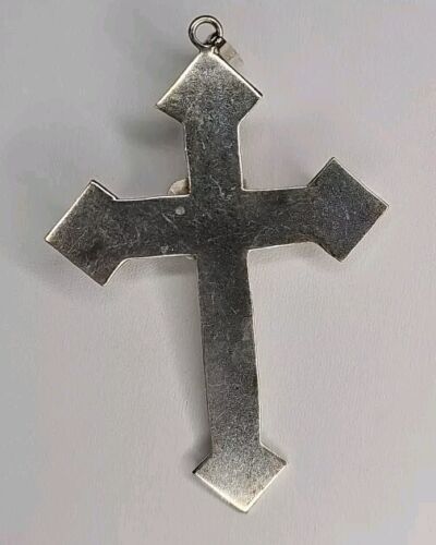 Silver 925 Cross Crucifex Pendant Charm Rose Item image 4