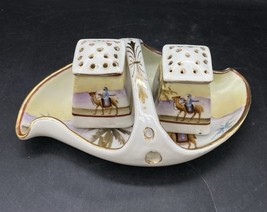 Nippon Moriage Morimura Handle Basket Dish Salt Pepper Egyptian Camel - $666.89 MXN