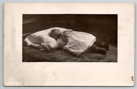 RPPC Sweet Victorian Child with Bottle Ready for Nap c1910 Postcard E29 - £5.54 GBP