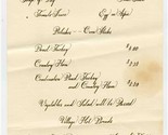 Trustees House Shakertown Pleasant Hill Sunday Holiday Fare Menu 1970&#39;s ... - $24.75