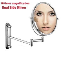 8 Inch 10X Wall Mounted Mirror Vanity Magnifying Bathroom Mirror Chrome Finished - £47.09 GBP