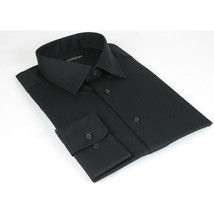 Mens Mondego 100% Cotton Dress Formal Classic shirt Long Sleeves sn300 black New image 4