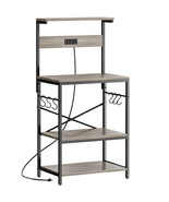 Kitchen Bakers Rack with Power Outlet, Coffee Bar Table 4 Tiers, Kitchen... - $364.49