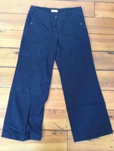 Christopher Banks Wrinkle Free Linen Cotton Blend Black Trousers Dress P... - $29.99