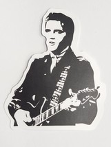 Black and White Elvis with Guitar Cool Music Theme Sticker Decal Embellishment - £1.83 GBP
