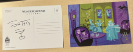 Disney Parks 31 Ghosts Haunted Mansion Postcard Left Side SIGNED by Shag + PHOTO - $59.37