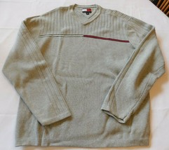 Tommy Hilfiger Men&#39;s pull over Long Sleeve Sweater shirt Size L large Gr... - £24.29 GBP