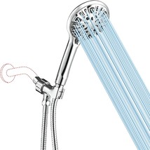 Shower Head, High Pressure 9 Spray Setting Handheld Shower Heads With 5, Chrome. - $41.93