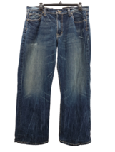 BKE Tyler Straight Leg Jeans Mens Blue Distressed Buckle Denim Sz 34 x 30 - $28.06