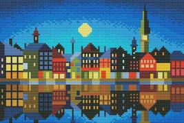 City cross stitch urban pattern pdf, Skyscraper embroidery modern city c... - $14.99