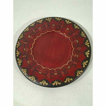 Pier 1 Imports Ceramic Decorative Plate Charger Red Gold Black - £6.97 GBP