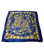 Vtg Mimi Di N Hand Rolled Silk Zebra Scarf Italy Blue Yellow Safari Tiny... - £16.43 GBP