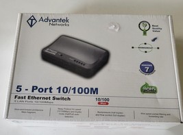 ADVANTEK Ethernet DESKTOP SWITCH ANS-05P-Port 10/100Mbp BRAND NEW SEALED... - $12.19