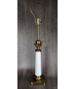 1970s Stiffel Table Lamp White Ceramic Brass Neo Classical 3 Way Grecian Column - $148.49