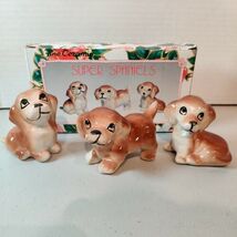 Handcrafted HandPainted Fine Ceramic Super Spaniels Dog Decor Figurines ... - $9.67 CAD