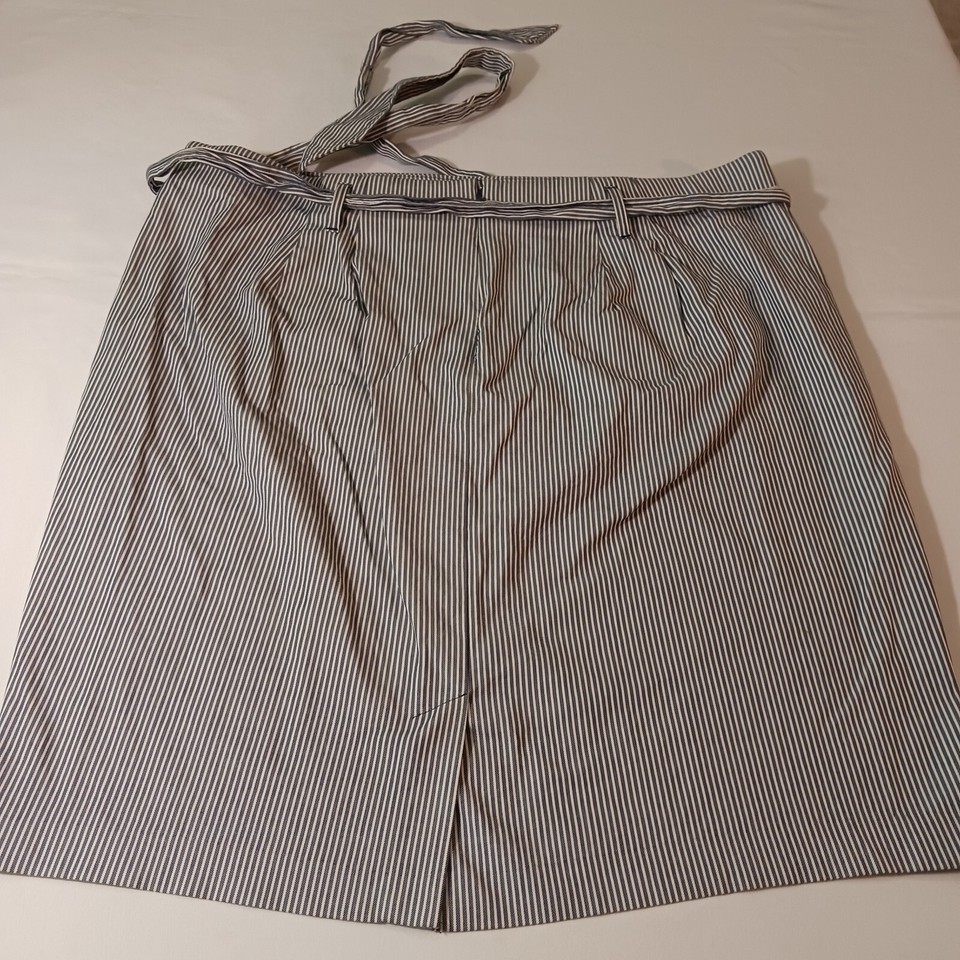Lane Bryant Womens Gray Cotton Blend Stripes Waist Self Tie String Skirt Size 26 Item image 7