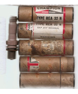 EIGHT (8) NOS Vintage Champion Type REA 32 N Large Spark Plugs In Origin... - $150.00