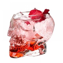 Skeleton Skull Glass Bowl Drink, Cup, Candy holder Multi Use 10 Oz - £15.97 GBP