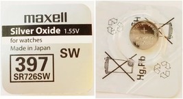 Maxell Watch Battery Button Cell SR726SW 397 (Pack of 5 Batteries) - £11.14 GBP