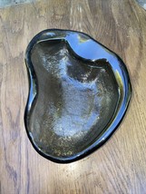 Vintage BLENKO Amoeba Freeform Smoke Color Art Glass Trinket Dish Ashtra... - £19.39 GBP
