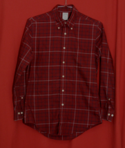 Brooks Brothers 346 Regent Mens Plaid Button Shirt Non Iron Cotton Burgu... - $17.42