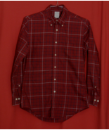 Brooks Brothers 346 Regent Mens Plaid Button Shirt Non Iron Cotton Burgu... - $23.82 CAD