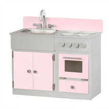 KITCHEN SINK STOVE &amp; OVEN - PINK &amp; GRAY Amish Handmade Wood Play Furnitu... - £437.43 GBP