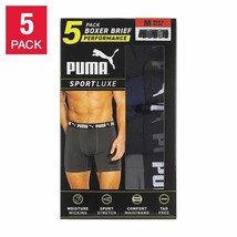 PUMA Men&#39;s Boxer Brief, 5 pack Recycled Polyester Comfort Waistband - $22.00