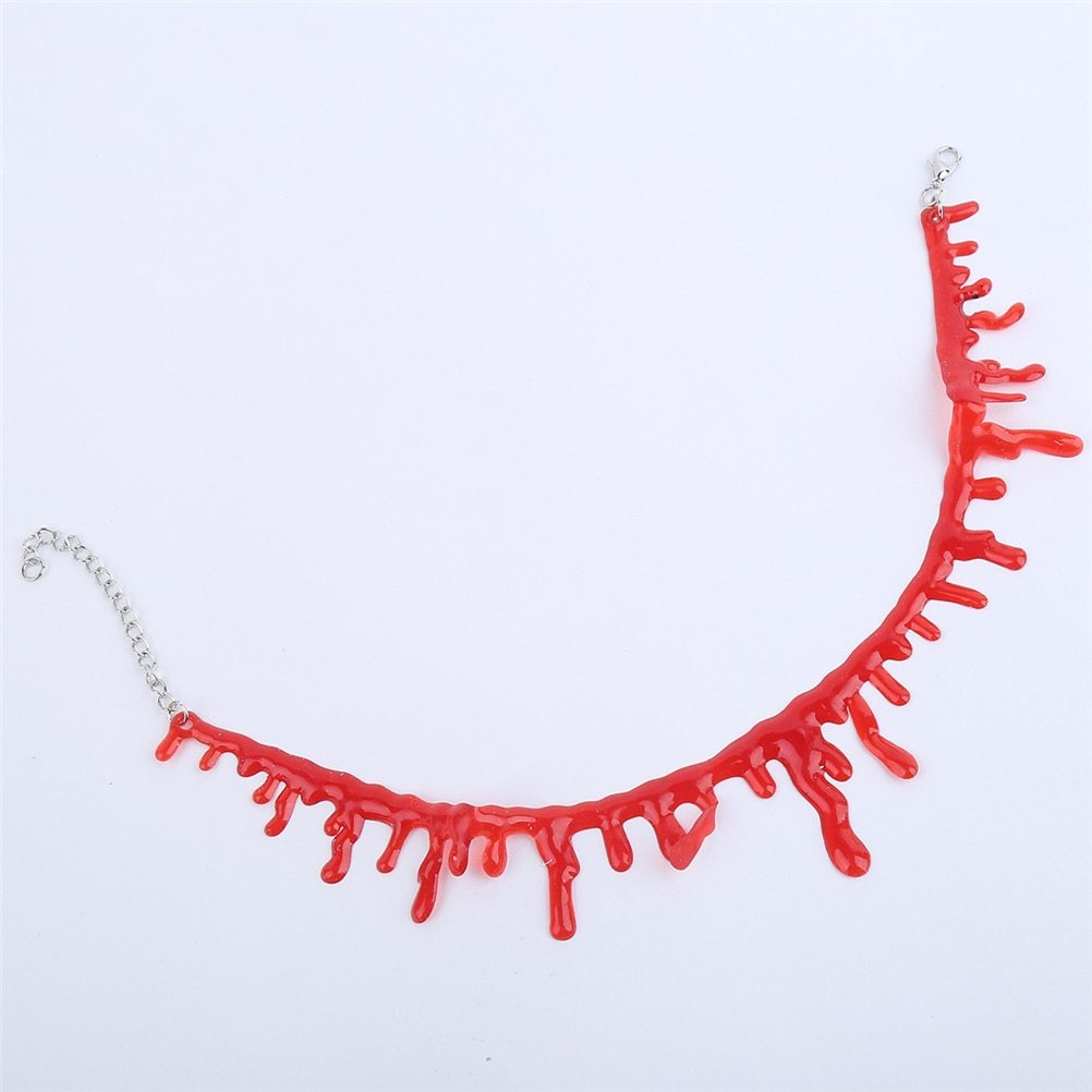 Elliz Clothing's Dripping Blood Choker Slit Throat Illusion Necklace Halloween Item image 4