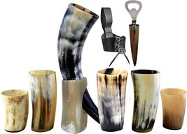 Handcrafted Viking Drinking Horn Mug Set (9 PCS)  - $64.87