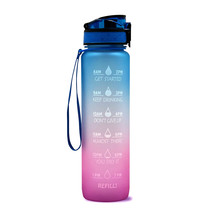 1L Tritan Water Bottle With Time Marker Bounce Cover Motivational Water Bottle C - £17.84 GBP