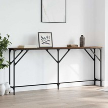 Console Table Brown Oak 180x23x75 cm Engineered Wood - £43.60 GBP