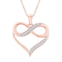 1/4 cttw Moissanite Heart with Infinity Pendant Necklace for Women Lab C... - £42.14 GBP