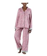 Munki Munki Womens Pajamas Pink Multicolor Cats 2-Piece Flannel Pockets ... - $77.54 CAD