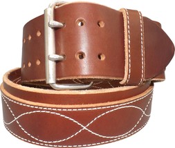 CONSTRUCTION TOOL BELT - Heavy Duty 3&quot; Double Prong Work Belt USA - £85.52 GBP