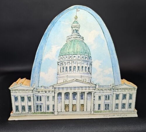 Primary image for Vintage Wooden Shelf Plaque St Louis Old Courthouse Reinbrook Studios 1998