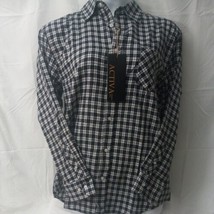 NEW Activa Sports Men’s Button Up Flannel Shirt Black White Blue Checked XXL 2XL - £15.85 GBP