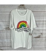 NWT Hallmark Adult Size Large Love Wins LGBT+ T-Shirt Rainbow - £14.14 GBP
