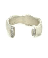 Sterling Silver 18k White Vermeil Open Bamboo Ring 7mm w/ Diamond Accent... - $203.30 CAD