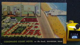 STD Vintage Coronado Court Hotel on the Beach Galveston, Texas Unposted ... - £2.31 GBP