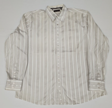 Men&#39;s Zagiri White &amp; Beige Striped Button Up Shirt - Size 2XL - $19.34